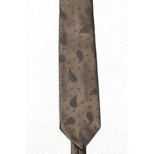 Rhynecliffe Mens Paisley Silk Blend Necktie‎ Brown Blue Classic Formal Vintage